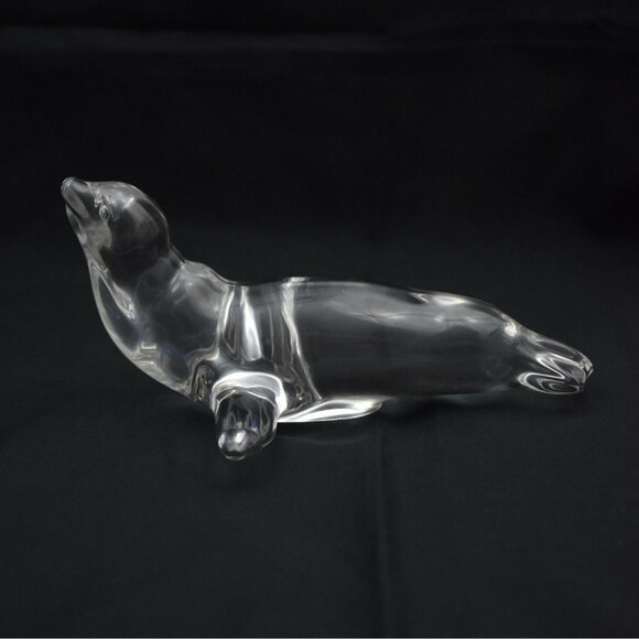 Vintage Villeroy and Boch Crystal Sea Lion Seal Paperweight Figurine Signed - Picture 9 of 9
